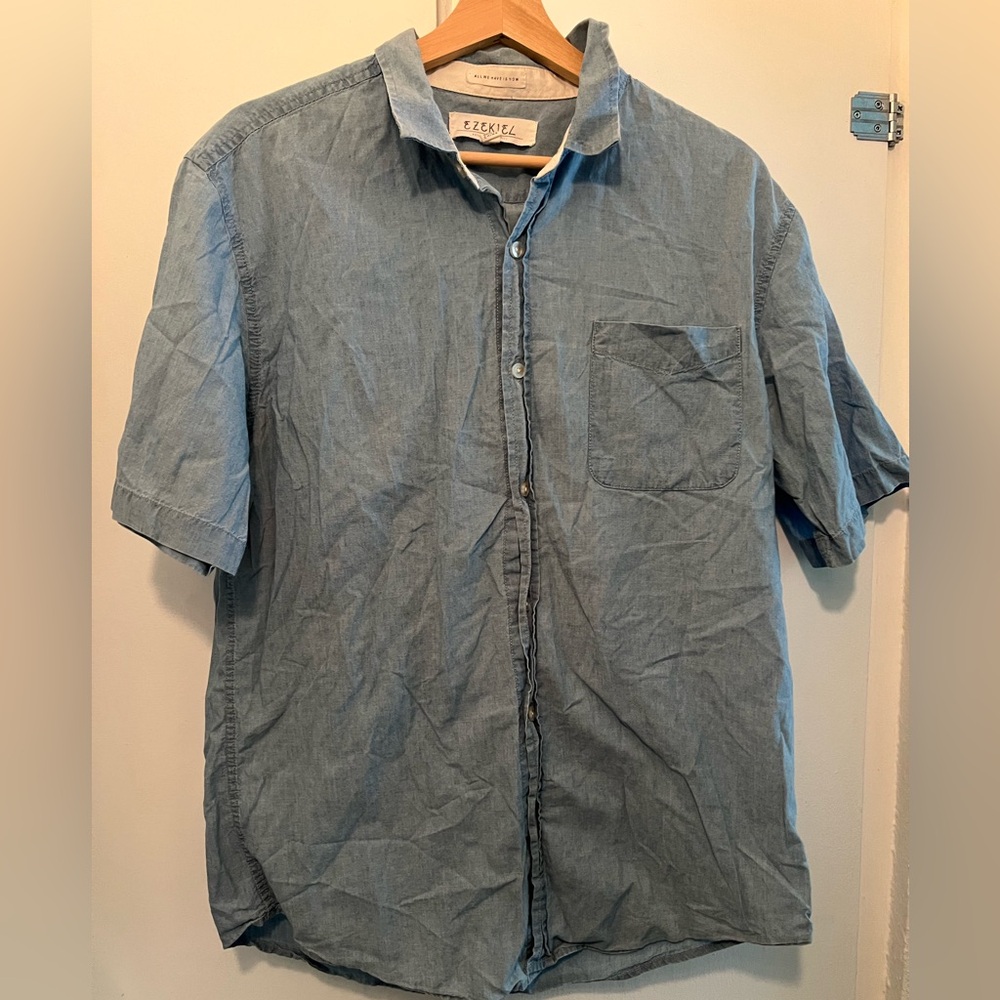 Ezekiel Light Blue Casual Button Down Shirt